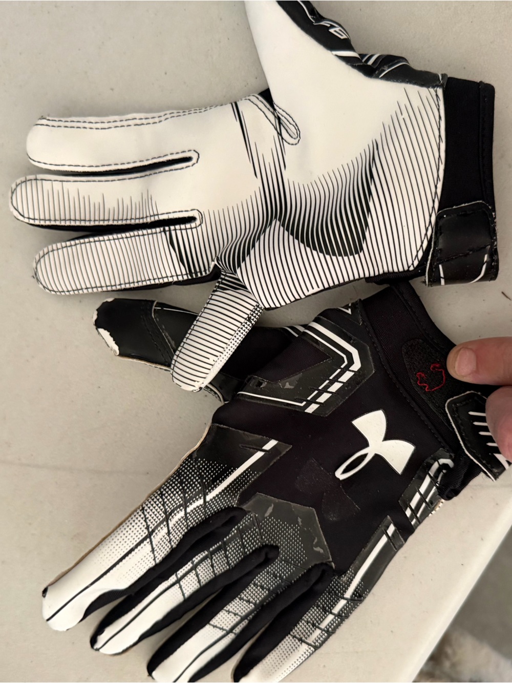 Under Armour Black and White Football Gloves
